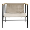Retro Wood Armrest Occasion Armchair Single Sofa Metal Frame Cushioned Chair