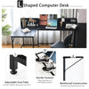 166CM Industrial Computer Desk Gaming Table L-Shaped Corner Workstation Black