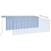 Manual Retractable Awning with Blind & LED 4x3m Blue & White