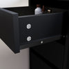Corner Dressing Table Black Makeup Desk with LED Lights 3 Angle Mirror 5 Drawers