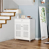 Shoe Cabinet Wooden Shoe Storage Cabinet Organizer 4-Tier Shoes Rack White