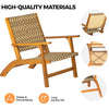 3 Piece Wooden Garden Bistro Set Acacia Wood Table Rattan Chairs Patio Furniture