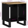 Solid Wood Side Table - Industrial-Style End Sofa Table with Metal Legs, T4U6