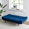 3 Seater Navy Blue Velvet Sofa Bed - Mondaine