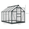 6x8ft Walk-In Polycarbonate Greenhouse Plant Grow Galvanized Aluminium