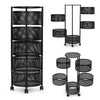 6 Tier Kitchen Rotating Storage Trolley Cart Utility Vegetable Mobile Shelf Rack