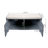 Wooden Shoe Storage Bench with Seat Cushion Shelf Cabinet Organizer with 2 Doors