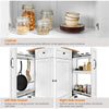 Rolling Kitchen Island Cart on Wheels with Drop-Leaf Countertop and 4 Drawers