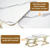 Nesting Coffee Table Set of 2 Square Stacking Side End Table with Metal Frame
