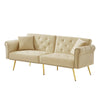MODERN FABRIC SOFA BED LOVESEAT CLICK CLACK SOFA SETTEE RECLINER COUCH, BEIGE
