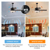 132cm Ceiling Fan Indoor Bedroom Kitchen Retro Ceiling Fan with Remote Control