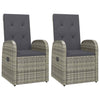 Swpsd Reclining Garden Sofa Chairs with Cushions 2 pcs Grey Poly Rattan U9R3