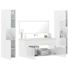 4 Piece Bathroom Furniture Set High Gloss White Engineered Wood S4J8