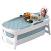Folding Portable Bathtub Bath Tub Adult Child Warm Spa Sauna Soaking Barrel&Lid