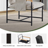 Beige Accent Chair with Metal Frame Wide Seat Corduroy Armchair for Living Room