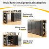 Kitchen Island Bar Table Storage Cabinet Reversible Mobile Serving Cart Black