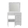 Vanity Makeup Desk Dressing Table with Mirror Light Bulb Stool 5 Drawers New