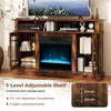 TV Stand with Electric Fireplace Media Entertainment Center Brown