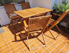 Garden Dining Table and Chair Rustic Wooden Patio Furniture 4 Seater Folding Set