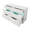 HIGH GLOSS CHEST OF DRAWERS 6 DRAWER LED SIDEBOARD CABINET BEDROOM FURNITURE