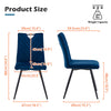 2Pcs Dining Chairs Velvet / Faux Leather Seat Metal Legs Dining room Chair