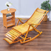 Folding Bamboo Rocking Armchair Office Garden Sun Lounger Recliner Relax Seat