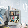 Toy Storage Organizer Childrens Multi-Functional Bookcase Toy Storage Bin-Grey