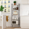 Ladder Shelf Bookcase Unit Stand 5 Tier Steel Frame Display Storage Shelving
