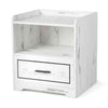 Living Room Modern Sofa Side End Table with Open Shelf & Drawer