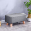 Grey Padded Footstool Stool Bench Sofa Footrest Hallway Bedroom Chair Kids Seat