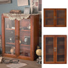 Retro Wood Storage Cabinet Cupboard Desktop Standing Wall Hanging Box Clear Door