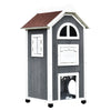 Wooden Cat House Condos Cat Cave 2 Floor Pet Shelter Outdoor Furniture