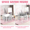 Children Wooden Table and 4 Chairs Set Activity Desk Set Grey
