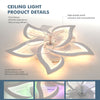 LED Ceiling Fan Light Dimmable Living Room Chandelier Lamp With Remote Xwekveuzb