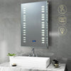 Bathroom Mirror with Shaver Socket Clock LED Illuminated Demister Wall Mounted