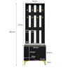Shoe Storage Cabinets with Drawers, Shoe Bench and Coat Rack Wardrobe Set Black