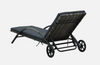 2 Sun Loungers with Table Set Rattan Anthracite Outdoor Garden Reclining Day Bed