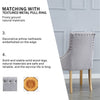 4x Grey Wood Dining Chairs Rivet Armchairs&White Marble MDF Top Dining Table Set