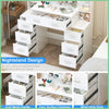 Large Makeup Table with LED Lights Mirror and 7 Drawers & Shelves Dresser Desk