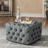 Square Coffee Table Upholstered Chesterfield Tuft Footstool Pouffe Ottoman Seat