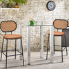 2Pcs Bar Stools Bistro Counter Height Stool Faux Leather Modern Dining Chair
