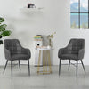 Set of 2 Faux Leather/Suede Dining Chairs Metal Legs Reception Restaurant Chair