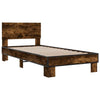 Smoked Oak 90 x 200 Wooden Bed E5O6