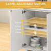 Modern Sideboard Kitchen Storage Cabinet with 2 Drawers, White