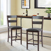 2X Upholstered Bar Stools PU Leather Counter Height Kitchen Dining Pub Chairs