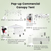 3x3M Commercial Pop-up Canopy Tent Folding Gazebo Tent W/ Roller Bag & Sidewall
