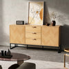 Luxury Oak Sideboard TV Unit Cabinet Buffet Cupboard With 3 Drawer 2 Door 160CM