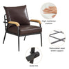 PU Single Sofa Wood Arm Metal Frame Comfort Save Space Office Home Hotel Lounge