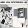 Wall Mounted Bathroom Cabinet Hanging Medicine Cabinet with Towel Bar Grey