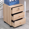 Mobile 3 Drawers Filing Pedestal Cabinets File Chest Storage Wooden Lockable